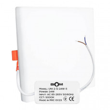 Светильник светодиодный Biom UNI-2-S24W-5 24Вт квадратный 5000К, Качество