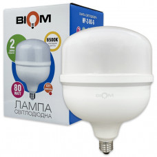 Светодиодная лампа BIOM HP-2-80-6 T160 80W E27 6500К, Качество