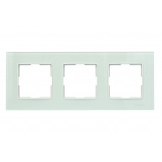 Рамка тройная стеклянная горизонтальная JAZZ apple white (0023) белая, Качество