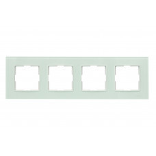 Рамка четверная стеклянная горизонтальная JAZZ apple white (0024) белая, Качество