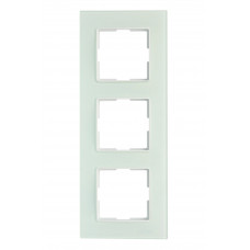 Рамка тройная стеклянная вертикальная JAZZ apple white (0028) белая, Качество