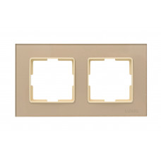 Рамка двойная стеклянная горизонтальная JAZZ latte (0322) кремовая, Качество