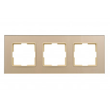 Рамка тройная стеклянная горизонтальная JAZZ latte (0323) кремовая, Качество