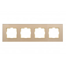 Рамка четверная стеклянная горизонтальная JAZZ latte (0324) кремовая, Качество