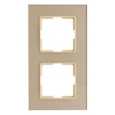 Рамка двойная стеклянная вертикальная JAZZ latte (0327) кремовая, Качество