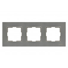 Рамка тройная стеклянная горизонтальная JAZZ graphite pearl (0723) Графитовая, Качество