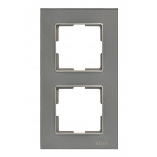 Рамка двойная стеклянная вертикальная JAZZ graphite pearl (0727) Графитовая, Качество