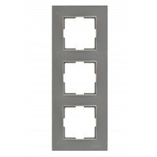 Рамка тройная стеклянная вертикальная JAZZ graphite pearl (0728) Графитовая, Качество