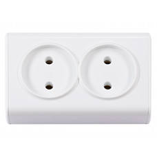 Розетка двойная MINIATURE Керамика (2057) белый, Качество