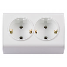 Двойная розетка с заземлением MINIATURE Керамика (2058) белый, Качество