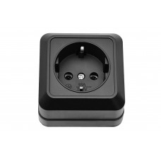 Наружная розетка с заземлением OPERA (2104) черный, Качество