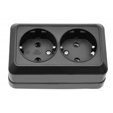 Внешняя двойная розетка с заземлением OPERA (2108) черный, Качество