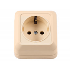 Наружная розетка с заземлением OPERA (2304) крем, Качество