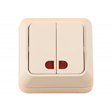 Внешний выключатель двойной с подсветкой Luxel OPERA (2306) кремовый, Качество