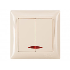 Выключатель двойной с подсветкой PRIMERA (3306) крем, Качество