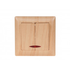 Выключатель двойной с подсветкой PRIMERA (3806) сосна, Качество