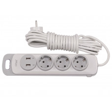 Сетевой удлинитель Luxel Nota 3 розетки 5М с заземлением и выключателем +2 USB гнезда(4335), Качество