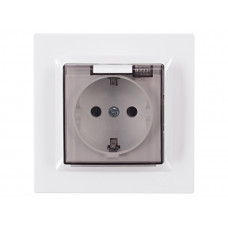 Розетка с заземлением и крышкой Luxel JAZZ (9011) белая, Качество