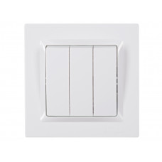 Выключатель тройной Luxel JAZZ (9013) белый, Качество