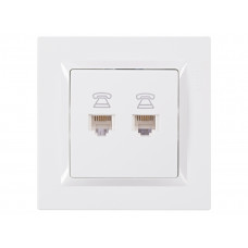 Розетка телефонная двойная Luxel JAZZ (9014) белая, Качество