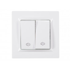 Выключатель двойной проходной JAZZ (9019) белый, Качество