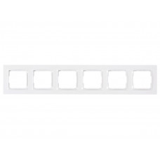 Рамка 6-я горизонтальная Luxel JAZZ (9026) белая, Качество