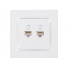 Компьютерная розетка двойная JAZZ (9028) белый, Качество
