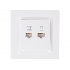 Компьютерная розетка+телефонная Luxel JAZZ (9029) белая, Качество