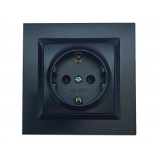 Розетка с заземлением Luxel JAZZ (9104) Черная, Качество