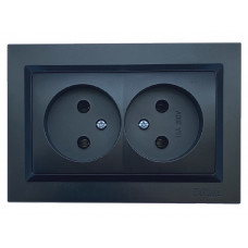 Розетка двойная Luxel JAZZ (9107) Черная, Качество