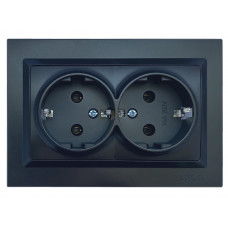 Розетка двойная с заземлением Luxel JAZZ (9108) Черная, Качество