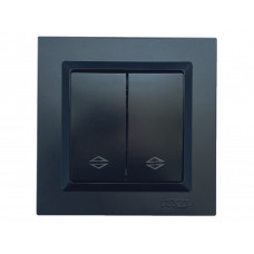 Выключатель проходной двойной Luxel JAZZ (9119) Черный, Качество