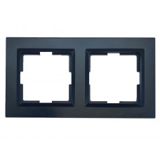 Рамка 2-я горизонтальная Luxel JAZZ (9122) Черная, Качество