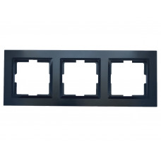 Рамка 3-я горизонтальная Luxel JAZZ (9123) Черная, Качество