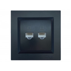 Компьютерная розетка двойная Luxel JAZZ (9128) Черная, Качество