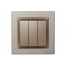 Выключатель тройной Luxel JAZZ (9213) Терракотовый, Качество