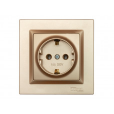 Розетка с заземлением Luxel JAZZ (9604) Бронзовая., Качество