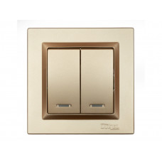 Выключатель двойной с подсветкой Luxel JAZZ (9606) Бронзовый., Качество