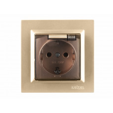 Розетка с заземлением и крышкой Luxel JAZZ (9611) Бронзовая, Качество