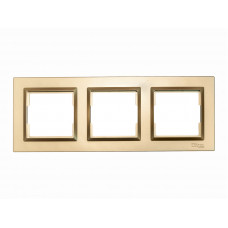 Рамка 3-я горизонтальная Luxel JAZZ (9623) Бронзовая., Качество