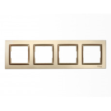 Рамка 4-я горизонтальная Luxel JAZZ (9624) Бронзовая., Качество