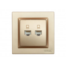 Компьютерная розетка двойная Luxel JAZZ (9628) Бронзовая, Качество