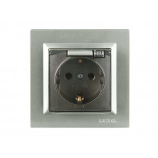 Розетка с заземлением и крышкой Luxel JAZZ (9711) Графитовая, Качество