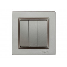 Выключатель тройной Luxel JAZZ (9713) Графитовый, Качество