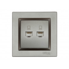 Компьютерная розетка двойная Luxel JAZZ (9728) Графитовая, Качество