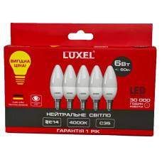 Светодиодная лампа Luxel C35 6W E14 набор 5 штук (ECO 045-MP 6W), Качество