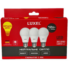 Светодиодная лампа Luxel A60 12W E27 набор 3 штуки (ECO 064-MP 12W), Качество