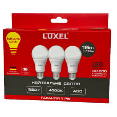 Светодиодная лампа Luxel A60 15W E27 набор 3 штуки (ECO 065-MP15W), Качество
