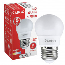 LED лампа VARGO G45 5W E27 4000K 475lm (110537), Качество