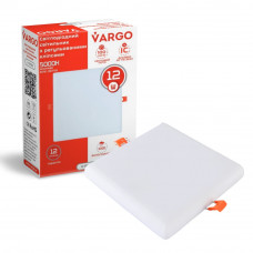 LED светильник VARGO квадрат 12W 4000K 1200lm с регулируемыми клипсами размер отв. 50-70mm, размер 85*85mm (V-111780), Качество